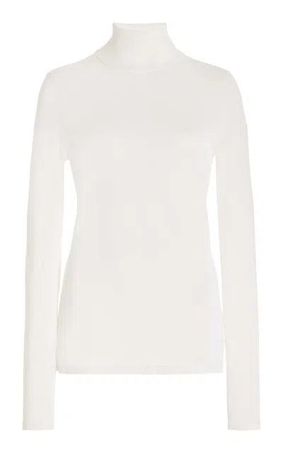 Shop Gabriela Hearst Costa Knit Turtleneck In Ivory Cashmere Silk