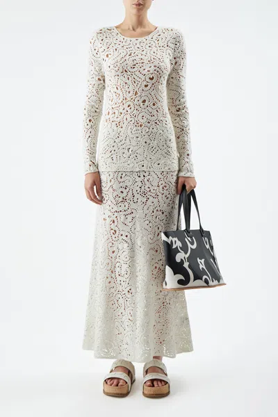 Gabriela Hearst Coyote Western Tote Bag In Black & Ivory Leather In Black/ivory