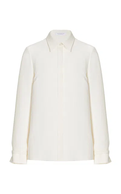 Shop Gabriela Hearst Cruz Shirt In Ivory Lightweight Cashmere