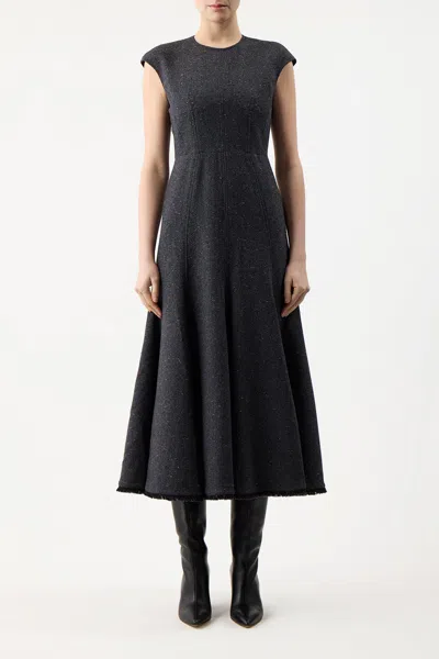 Gabriela Hearst Crowther Dress In Wool Cashmere In Slate Multi