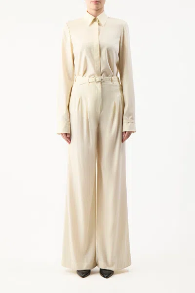 Gabriela Hearst Cruz Shirt In Ivory Lightweight Cashmere In Ivory