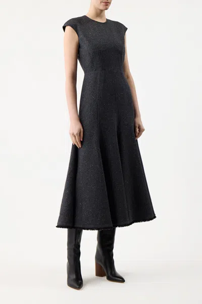 Gabriela Hearst Crowther Dress In Wool Cashmere In Slate Multi