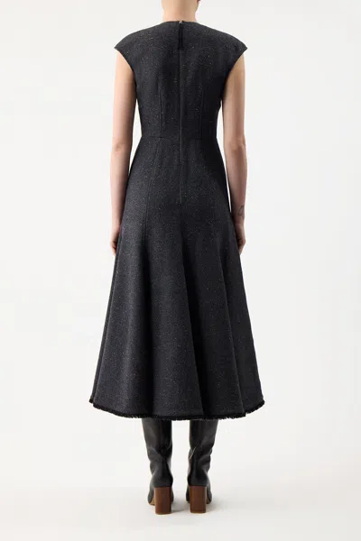 Gabriela Hearst Crowther Dress In Wool Cashmere In Slate Multi