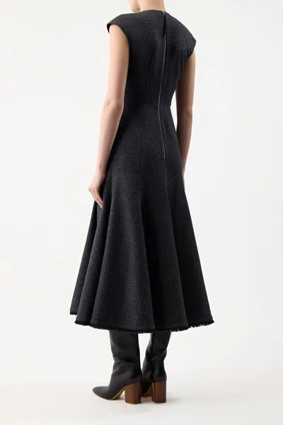 Gabriela Hearst Crowther Dress In Wool Cashmere In Slate Multi