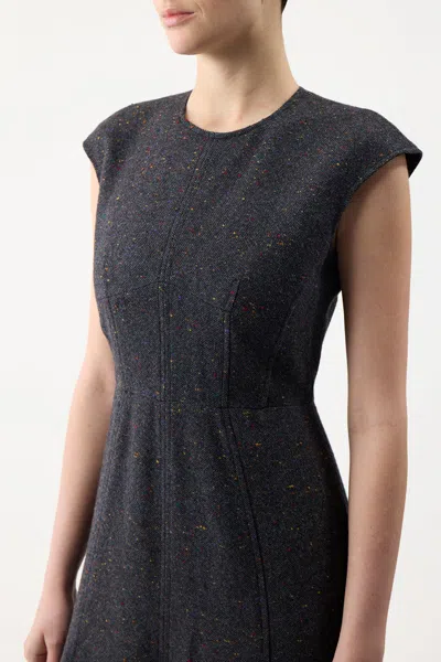 Gabriela Hearst Crowther Dress In Wool Cashmere In Slate Multi