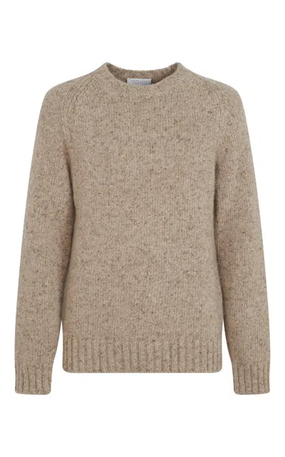 Shop Gabriela Hearst Daniel Knit Sweater In Oatmeal Multi Aran Cashmere