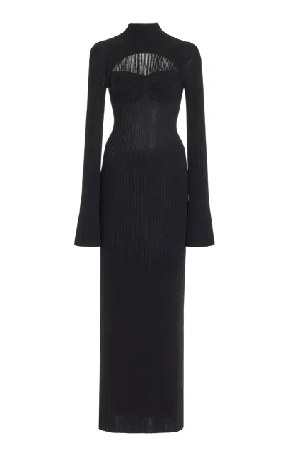 Shop Gabriela Hearst Danica Dress In Black Cashmere Wool