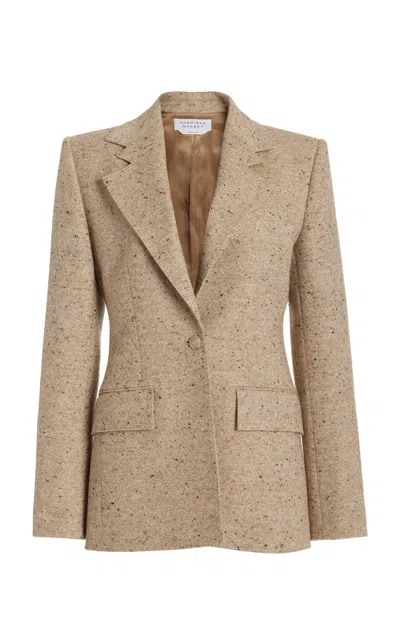 Shop Gabriela Hearst Delmas Blazer In Oatmeal Multi Wool Cashmere