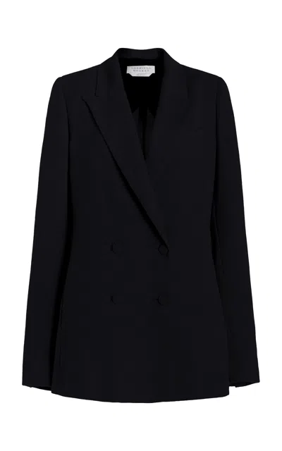 Shop Gabriela Hearst Damus Blazer In Black Silk Wool Cady
