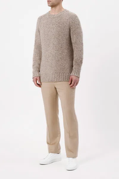 Shop Gabriela Hearst Daniel Knit Sweater In Oatmeal Multi Aran Cashmere
