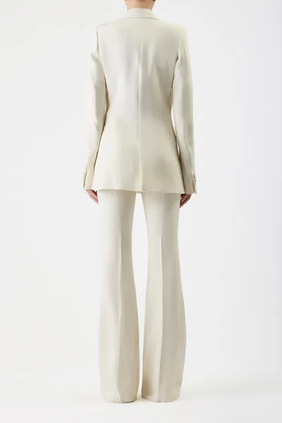 Shop Gabriela Hearst Damus Blazer In Ivory Silk Wool Cady