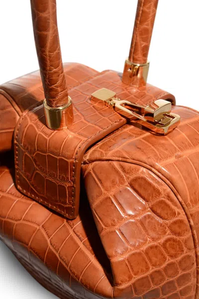 Gabriela Hearst Demi Bag In Cognac Crocodile Leather In Cognac