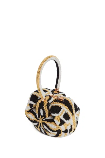 Gabriela Hearst Demi Bag In Gold, Black & Ivory Crochet In Gold/black/ivory