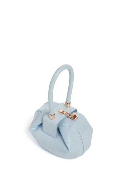 Shop Gabriela Hearst Demi Bag In Light Blue Snakeskin