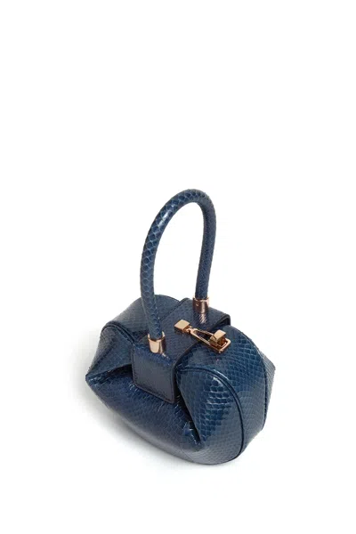 Gabriela Hearst Demi Bag In Navy Snakeskin In Navy