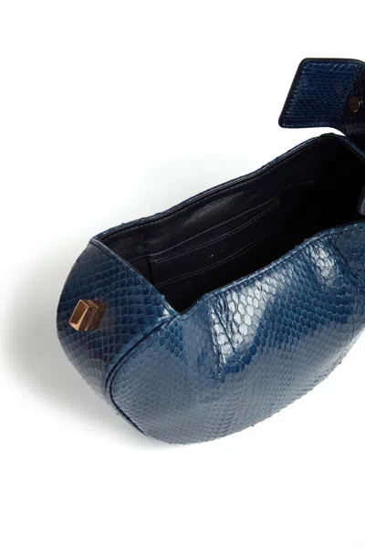 Gabriela Hearst Demi Bag In Navy Snakeskin In Navy