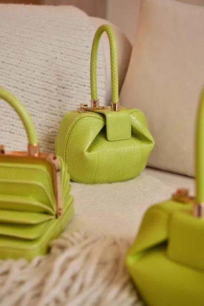 Gabriela Hearst Demi Bag In Lime Adamite Snakeskin In Lime Adamite