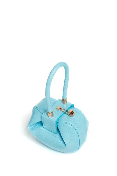 Gabriela Hearst Demi Bag In Pale Blue Snakeskin In Pale Blue