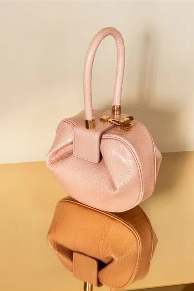 Shop Gabriela Hearst Demi Bag In Pink Snakeskin