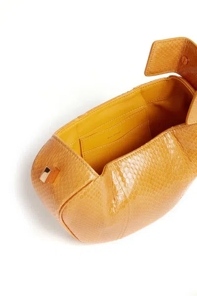 Shop Gabriela Hearst Demi Bag In Saffron Snakeskin
