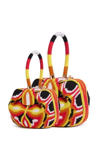 Gabriela Hearst Demi Bag In Red, Yellow & Black Crochet In Red/yellow/black