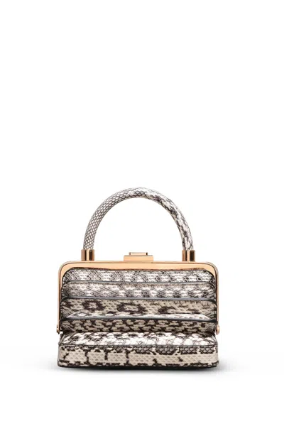 Gabriela Hearst Diana Bag In Black & Ivory Snakeskin In Black/ivory