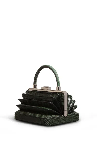 Gabriela Hearst Diana Bag In Green Snakeskin In Green