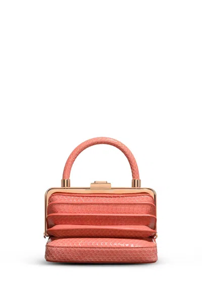 Gabriela Hearst Diana Bag In Coral Snakeskin In Coral