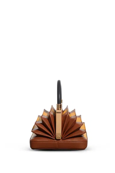 Gabriela Hearst Diana Bag In Cognac, Yellow & Black Nappa Leather In Cognac/yellow/black