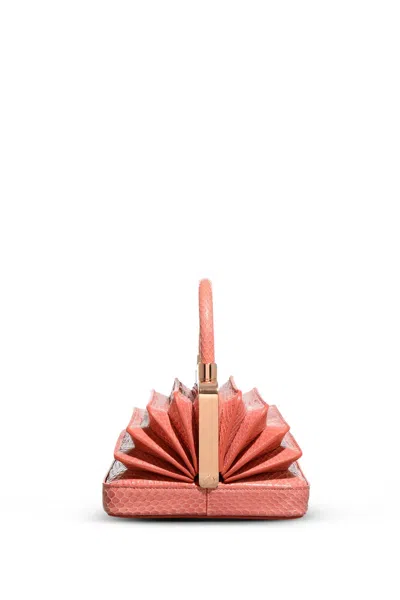 Gabriela Hearst Diana Bag In Coral Snakeskin In Coral