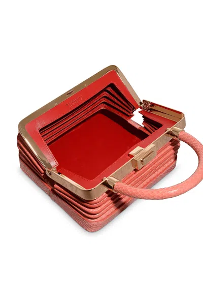 Gabriela Hearst Diana Bag In Coral Snakeskin In Coral