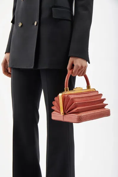 Gabriela Hearst Diana Bag In Coral Snakeskin In Coral