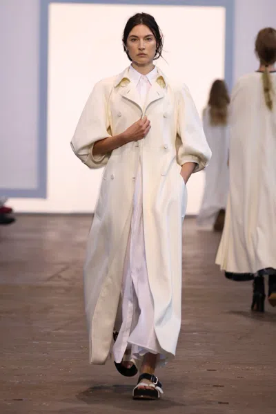 Gabriela Hearst Durand Dress W Self Cov Buckle In White