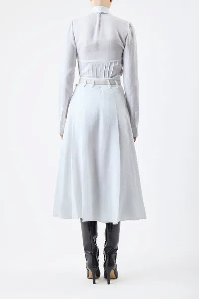 Shop Gabriela Hearst Dugald Pleated Skirt In White Aloe Linen