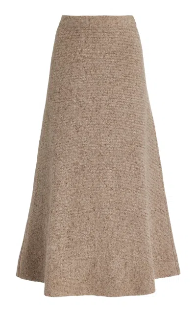 Shop Gabriela Hearst Eden Knit Skirt In Oatmeal Multi Aran Cashmere