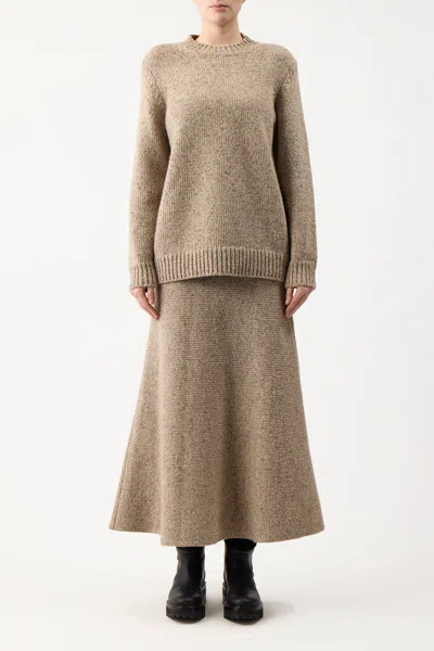 Gabriela Hearst Eden Skirt In Aran Cashmere In Oatmeal Multi