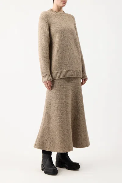 Gabriela Hearst Eden Skirt In Aran Cashmere In Oatmeal Multi