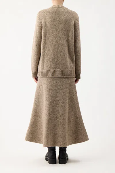 Gabriela Hearst Eden Skirt In Aran Cashmere In Oatmeal Multi