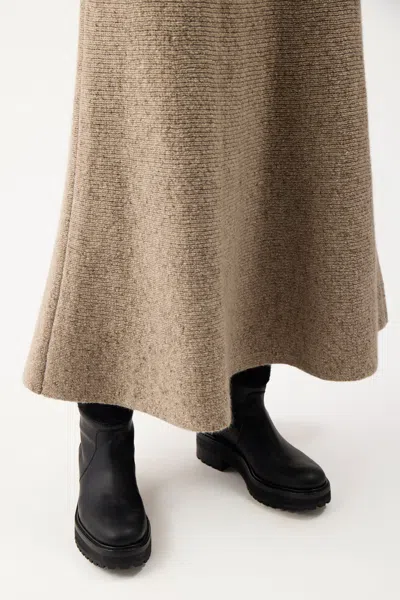 Shop Gabriela Hearst Eden Knit Skirt In Oatmeal Multi Aran Cashmere