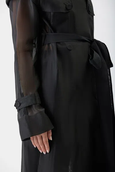 Shop Gabriela Hearst Eithne Sheer Trench Coat In Black Silk Organza