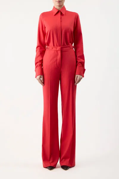 Gabriela Hearst Etlin Shirt In Red Topaz Superfine Wool In Red Topaz