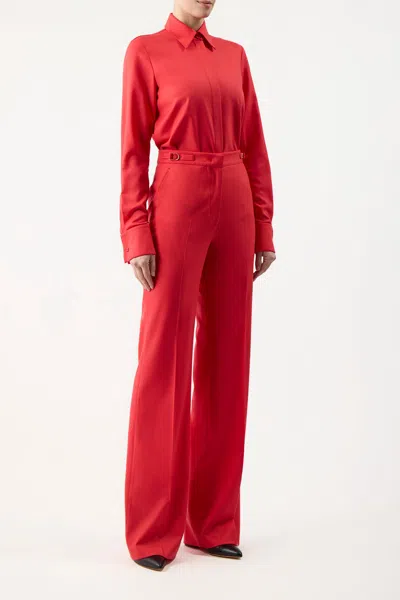 Gabriela Hearst Etlin Shirt In Red Topaz Superfine Wool In Red Topaz