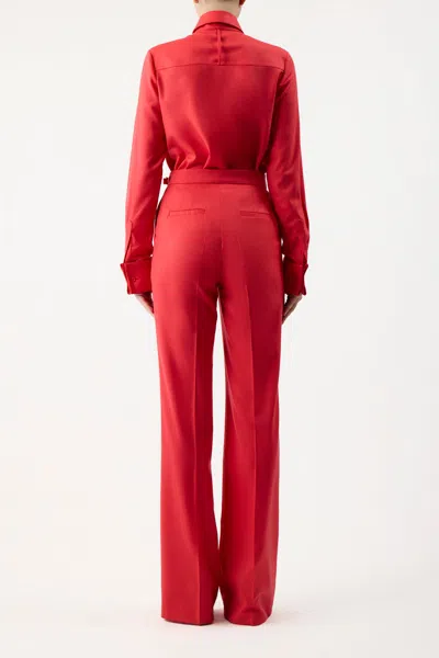 Gabriela Hearst Etlin Shirt In Red Topaz Superfine Wool In Red Topaz
