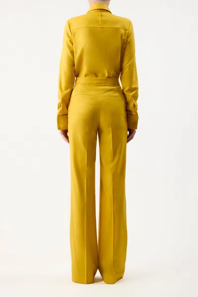 Gabriela Hearst Etlin Shirt In Golden Birch Superfine Wool In Golden Birch