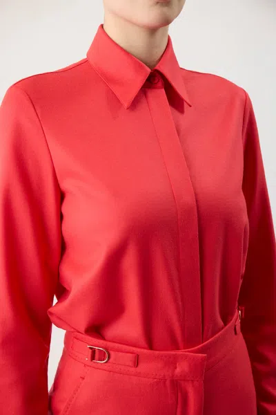 Gabriela Hearst Etlin Shirt In Red Topaz Superfine Wool In Red Topaz