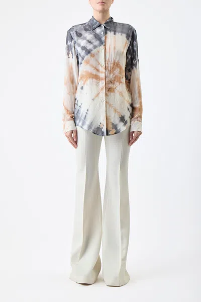 Gabriela Hearst Ferrara Tie-dye Button-front Shirt In Camel Multi