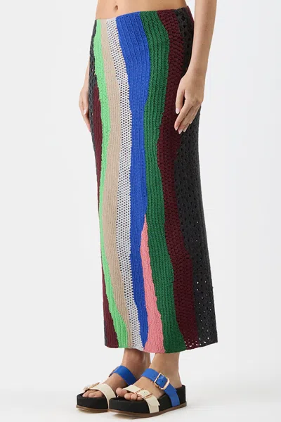 Gabriela Hearst Fatima Crochted Cashmere Midi Skirt In Multi