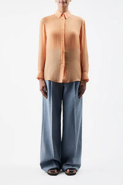 Gabriela Hearst Ferrara Shirt In Cashmere Gause In Fluorescent Orange