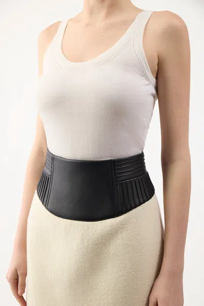 Gabriela Hearst Felix Pleated Leather-waist Cashmere Mini Skirt In Ivory