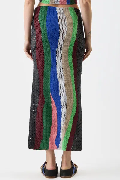 Gabriela Hearst Fatima Crochted Cashmere Midi Skirt In Multi